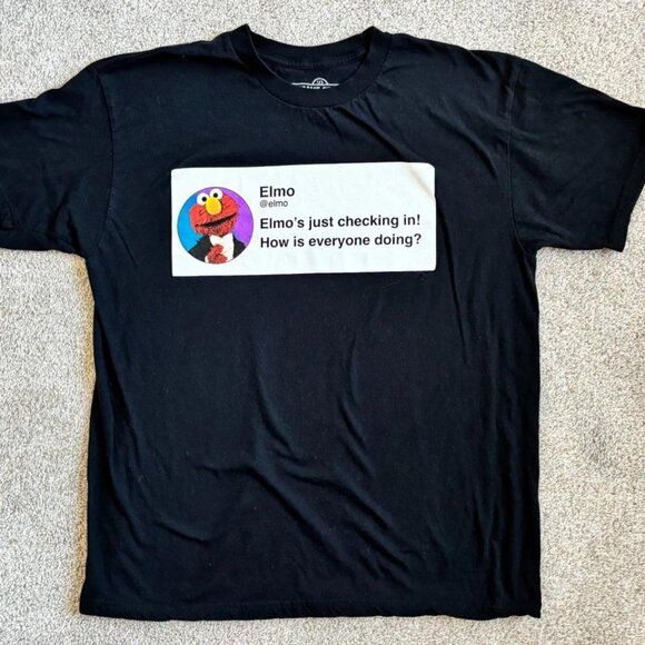 Sesame Street Elmo Shirt Black Size Large - Picture 1 of 5